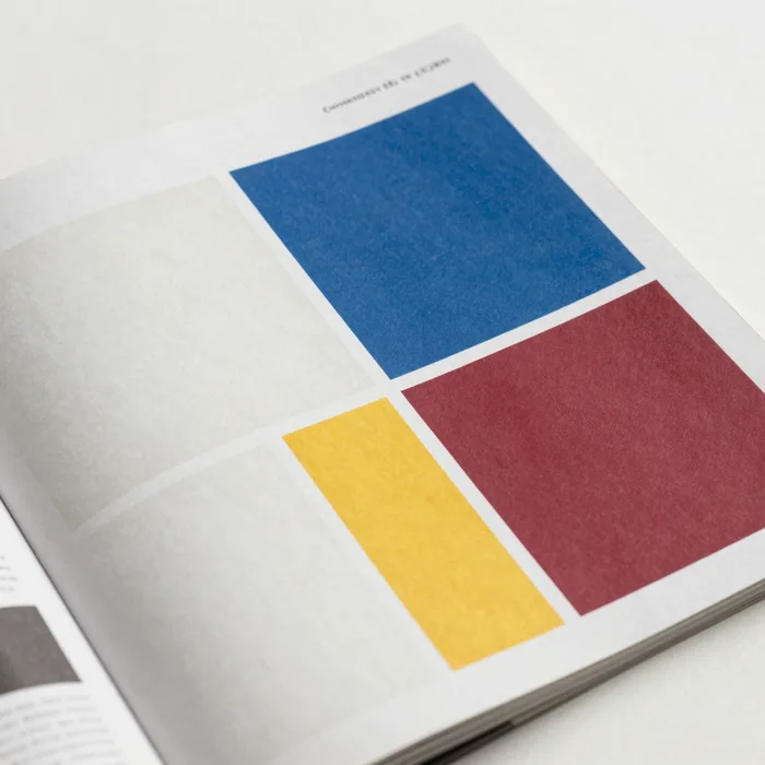 An open magazine showing a striking editorial layout