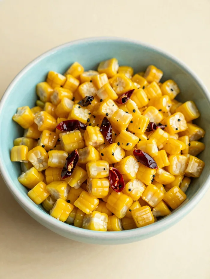 A vibrant chili-lime corn bowl, appetizing overhead food photo